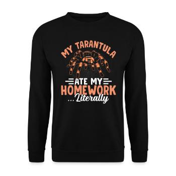 Tarantula ate my homework pet - Unisex Sweatshirt - black - Front - Alina (178cm) & Michal (187cm)