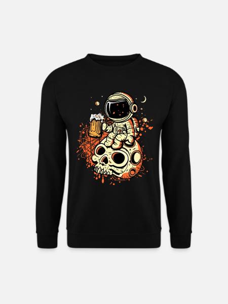 Astronaut drink beer - Unisex Sweatshirt - black