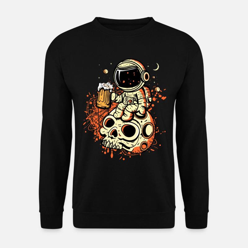 Astronaut drink beer - Unisex Sweatshirt - black