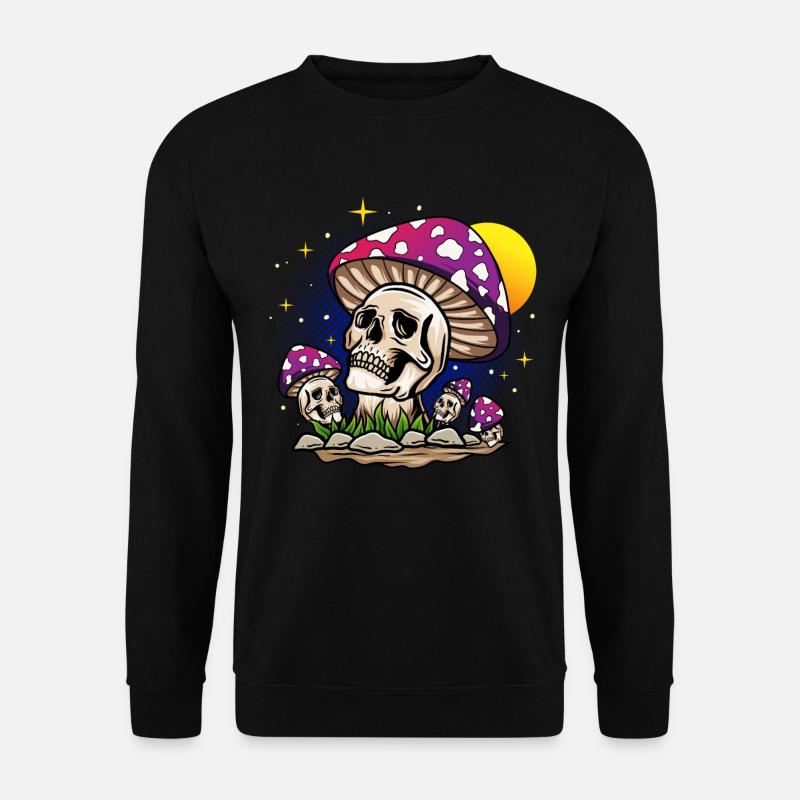 Mushroom skull - Unisex Sweatshirt - black