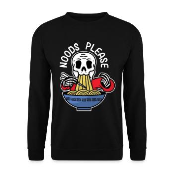 Noods please - Unisex Sweatshirt - black - Front - Alina (178cm) & Michal (187cm)