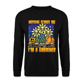 Nichts macht mir Angst ich bin ein Gärtner - Unisex Pullover - Schwarz - Vorne - Alina (178cm) & Michal (187cm)