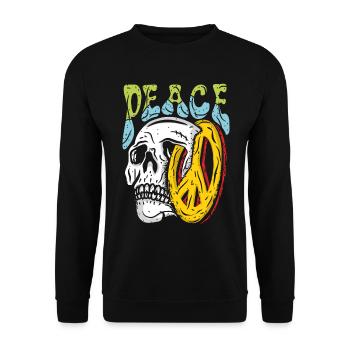 Crâne de la paix - Sweat-shirt Unisexe - noir - Devant - Alina (178cm) & Michal (187cm)