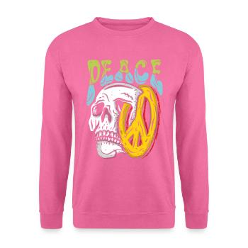 Crâne de la paix - Sweat-shirt Unisexe - rose - Devant