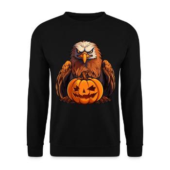 Eagle Pumpkin Lazy Halloween Party Costume Kids - Unisex Pullover - Schwarz - Vorne - Alina (178cm) & Michal (187cm)
