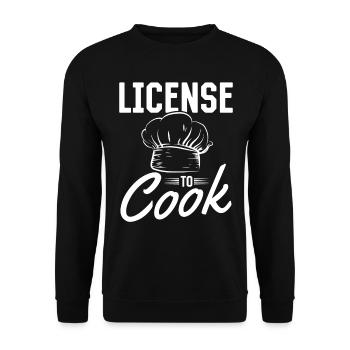 License To Cook Chef's Hat Restaurant Chef Cooking - Unisex Sweatshirt - black - Front - Alina (178cm) & Michal (187cm)