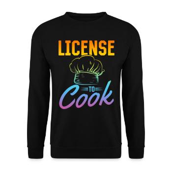 License To Cook Chef's Hat Licensed Chef Kitchen's - Unisex Sweatshirt - black - Front - Alina (178cm) & Michal (187cm)