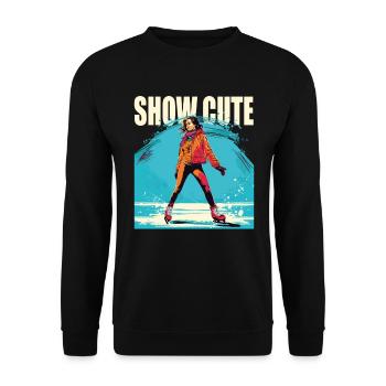 Patineur sur glace Patinage sur glace Patinage sur glace - Sweat-shirt Unisexe - noir - Devant - Alina (178cm) & Michal (187cm)