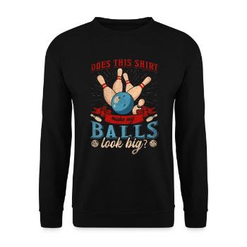 I'd Rather be Bowling retro for Man & Woman - Unisex Sweatshirt - black - Front - Alina (178cm) & Michal (187cm)
