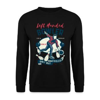 I'd Rather be Bowling retro for Man & Woman - Unisex Pullover - Schwarz - Vorne - Alina (178cm) & Michal (187cm)