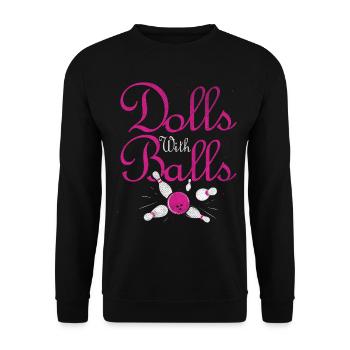Je préfère être Bowling rétro pour homme et femme - Sweat-shirt Unisexe - noir - Devant - Alina (178cm) & Michal (187cm)