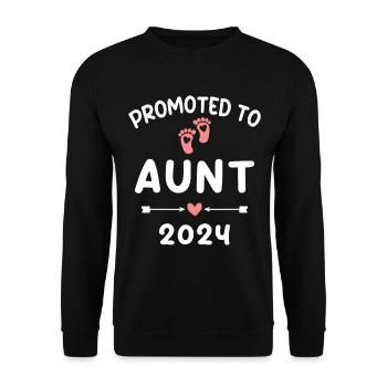 Promotion to Aunt 2024 Pregnancy Announce - Unisex Sweatshirt - black - Front - Alina (178cm) & Michal (187cm)