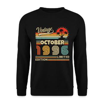 Original October 1996 vintage anniversary 1996 - Unisex Sweatshirt - black - Front - Alina (178cm) & Michal (187cm)