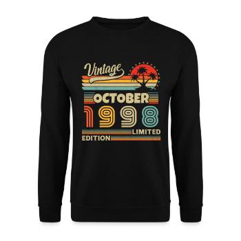 Original October 1998 vintage anniversary 1998 - Unisex Sweatshirt - black - Front - Alina (178cm) & Michal (187cm)