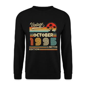 Original October 1995 vintage anniversary 1995 - Unisex Sweatshirt - black - Front - Alina (178cm) & Michal (187cm)