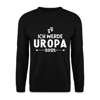 Ich werde Uropa 2025 - Unisex Pullover - Schwarz - Vorne - Alina (178cm) & Michal (187cm)