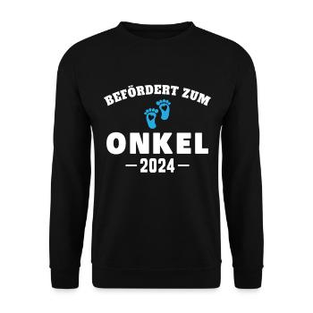 Babyparty Schwangerschaft Befördert zum Onkel 2024 - Unisex Pullover - Schwarz - Vorne - Alina (178cm) & Michal (187cm)