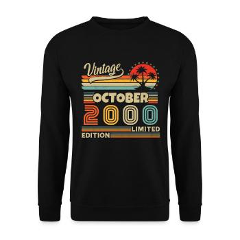 Original Oktober 2000 Jahrgang Jubiläum 2000 - Unisex Pullover - Schwarz - Vorne - Alina (178cm) & Michal (187cm)