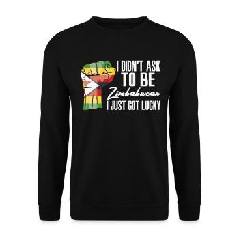 Zimbabwean Pride Zimbabwe Flag Grown Zimbabwean - Unisex Sweatshirt - black - Front - Alina (178cm) & Michal (187cm)