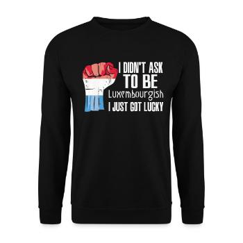 Fierté luxembourgeoise Drapeau luxembourgeois - Sweat-shirt Unisexe - noir - Devant - Alina (178cm) & Michal (187cm)