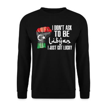Libyan Pride Libya Flag Grown Libyan Roots Libyan - Unisex Sweatshirt - black - Front - Alina (178cm) & Michal (187cm)