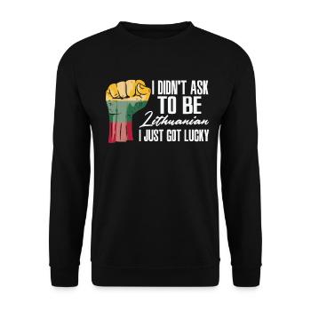 Lithuanian Pride Lithuania Flag Grown Lithuanian - Unisex Sweatshirt - black - Front - Alina (178cm) & Michal (187cm)