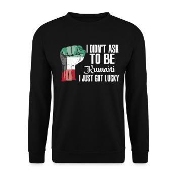 Kuwaiti Pride Kuwait Flag Grown Kuwaiti Roots - Unisex Sweatshirt - black - Front - Alina (178cm) & Michal (187cm)