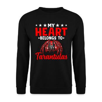 The heart belongs to the tarantula owner - Unisex Sweatshirt - black - Front - Alina (178cm) & Michal (187cm)