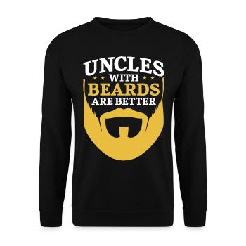Amant barbe Homme barbu Oncle - Sweat-shirt Unisexe - noir - Devant - Alina (178cm) & Michal (187cm)