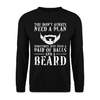 Beard Lover Bearded Man You Don't - Unisex Pullover - Schwarz - Vorne - Alina (178cm) & Michal (187cm)
