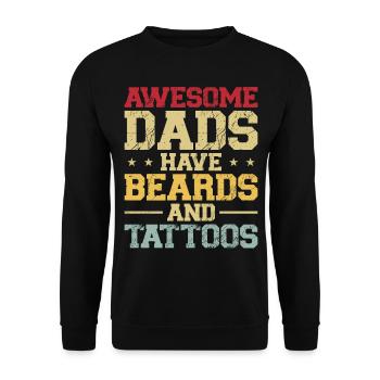 Amant barbe Homme barbu Papa - Sweat-shirt Unisexe - noir - Devant - Alina (178cm) & Michal (187cm)