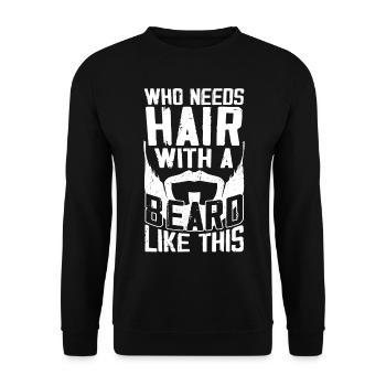 Beard Lover Bearded Man Who Needs - Unisex Sweatshirt - black - Front - Alina (178cm) & Michal (187cm)