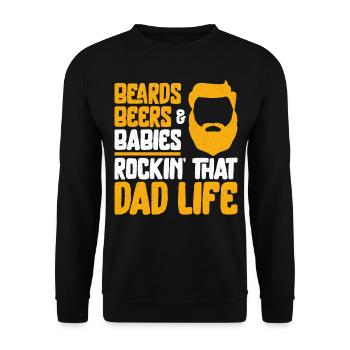 Beard Lover Bearded Man Dad Ginger - Unisex Pullover - Schwarz - Vorne - Alina (178cm) & Michal (187cm)