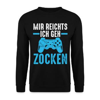 Zocker Zocken Gamer - Unisex Pullover - Schwarz - Vorne - Alina (178cm) & Michal (187cm)