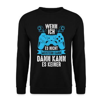 Zocker Zocken Gamer - Unisex Pullover - Schwarz - Vorne - Alina (178cm) & Michal (187cm)