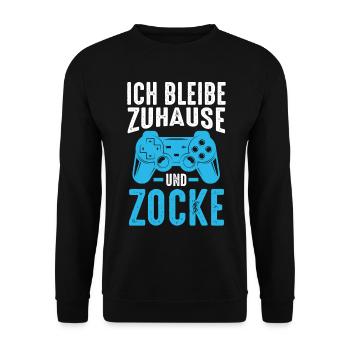 Zocker Zocken Gamer - Unisex Pullover - Schwarz - Vorne - Alina (178cm) & Michal (187cm)