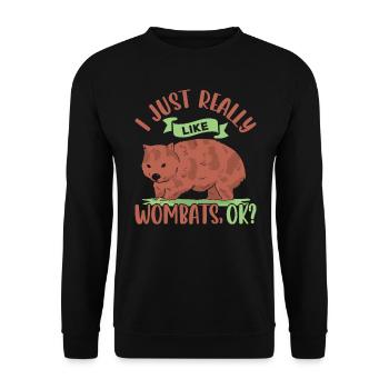 Wirklich Wie Wombats Besitzer Australische Tiere - Unisex Pullover - Schwarz - Vorne - Alina (178cm) & Michal (187cm)