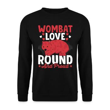 Wombat Love Australian Animals Owner - Unisex Sweatshirt - black - Front - Alina (178cm) & Michal (187cm)