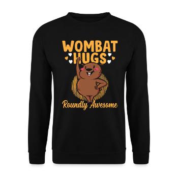 Wombat hugs Australian pet owner - Unisex Sweatshirt - black - Front - Alina (178cm) & Michal (187cm)