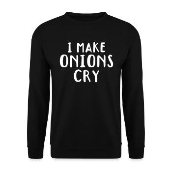 I Make Onions Cry Culinary Chef Kitchen Cook Chef - Unisex Sweatshirt - black - Front - Alina (178cm) & Michal (187cm)