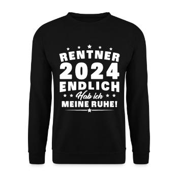 Ruhestand Pension Rente 2024 Rentner - Unisex Pullover - Schwarz - Vorne - Alina (178cm) & Michal (187cm)