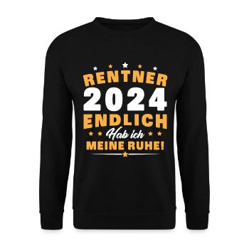 Ruhestand Pension Rente 2024 Rentner - Unisex Pullover - Schwarz - Vorne - Alina (178cm) & Michal (187cm)