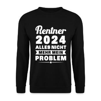 Rentner 2024 Rente Humor Ruhestand - Unisex Pullover - Schwarz - Vorne - Alina (178cm) & Michal (187cm)