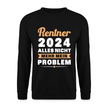 Rentner 2024 Rente Humor Ruhestand - Unisex Pullover - Schwarz - Vorne - Alina (178cm) & Michal (187cm)