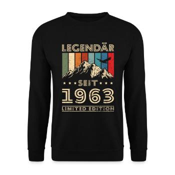 Legendär seit 1963 Vintage Geschenk - Unisex Pullover - Schwarz - Vorne - Alina (178cm) & Michal (187cm)