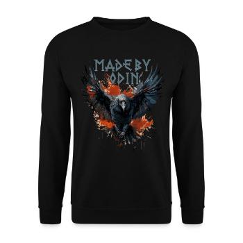 Made by odin Wikinger Kultur - Unisex Pullover - Schwarz - Vorne - Alina (178cm) & Michal (187cm)