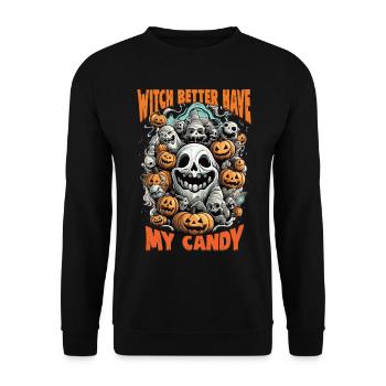 Halloween design for the Halloween party - Unisex Sweatshirt - black - Front - Alina (178cm) & Michal (187cm)