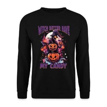 Halloween design für die Halloween Party - Unisex Pullover - Schwarz - Vorne - Alina (178cm) & Michal (187cm)