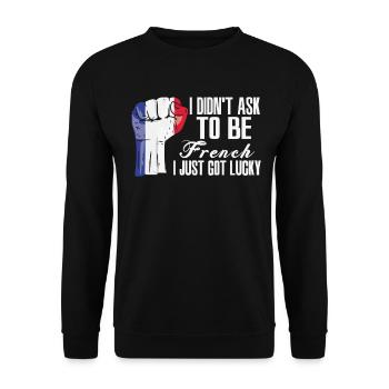 Fierté française Drapeau français cultivé - Sweat-shirt Unisexe - noir - Devant - Alina (178cm) & Michal (187cm)