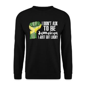 Jamaican Pride Jamaica Flag Grown Jamaican Roots - Unisex Sweatshirt - black - Front - Alina (178cm) & Michal (187cm)
